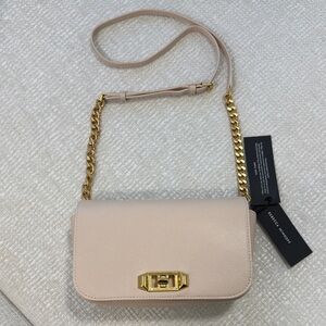 Rebecca Minkoff Beige Crossbody Bag with Gold Chain